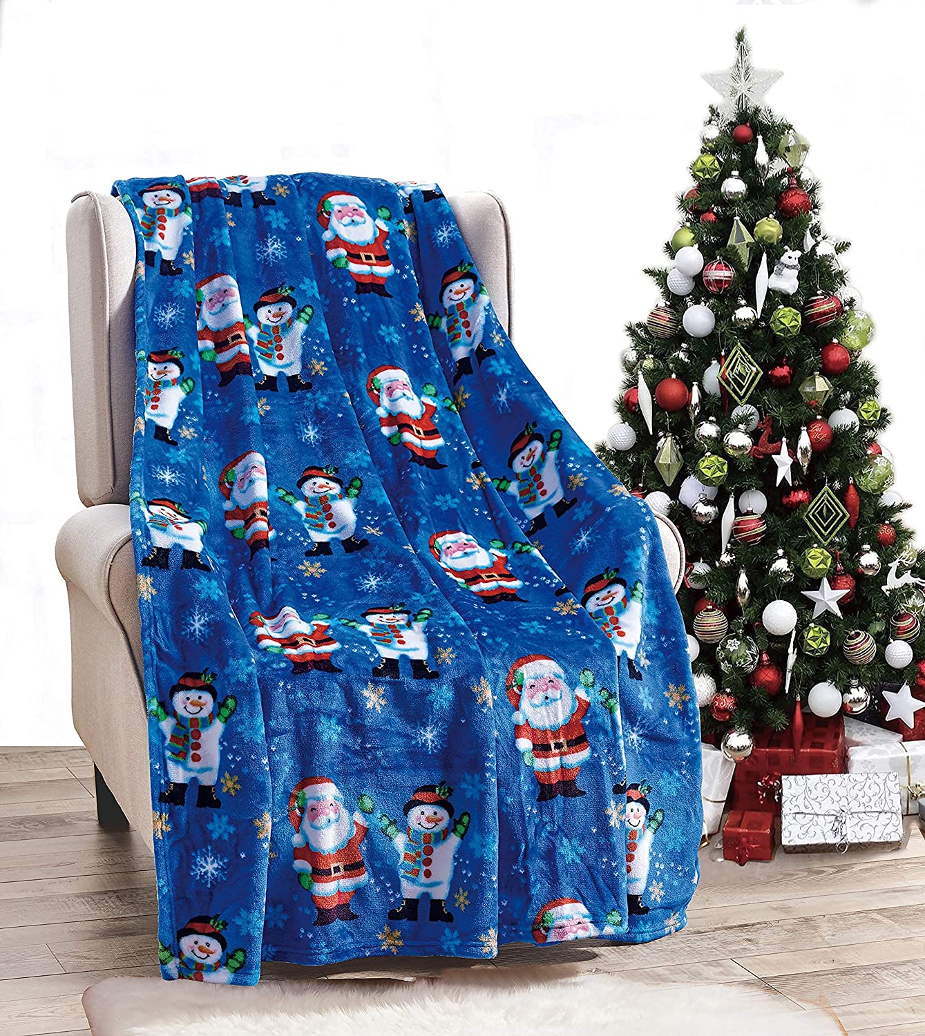 NobleHouse Velvet Touch Holiday Throw Fleece Blanket (50" x 60")