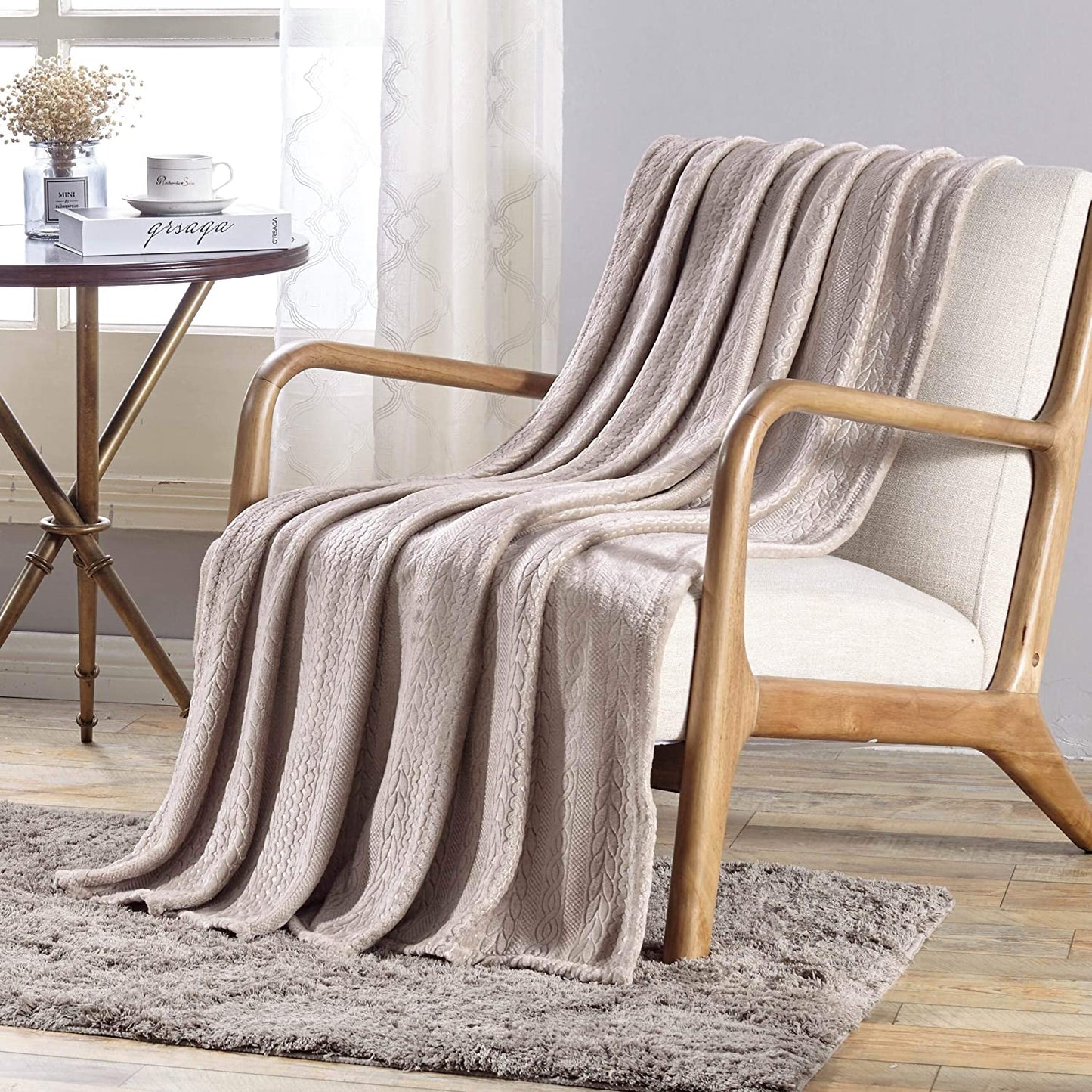 Décor&More Double Helix Embossed Ultra Lush Throw Blanket (50" x 60")