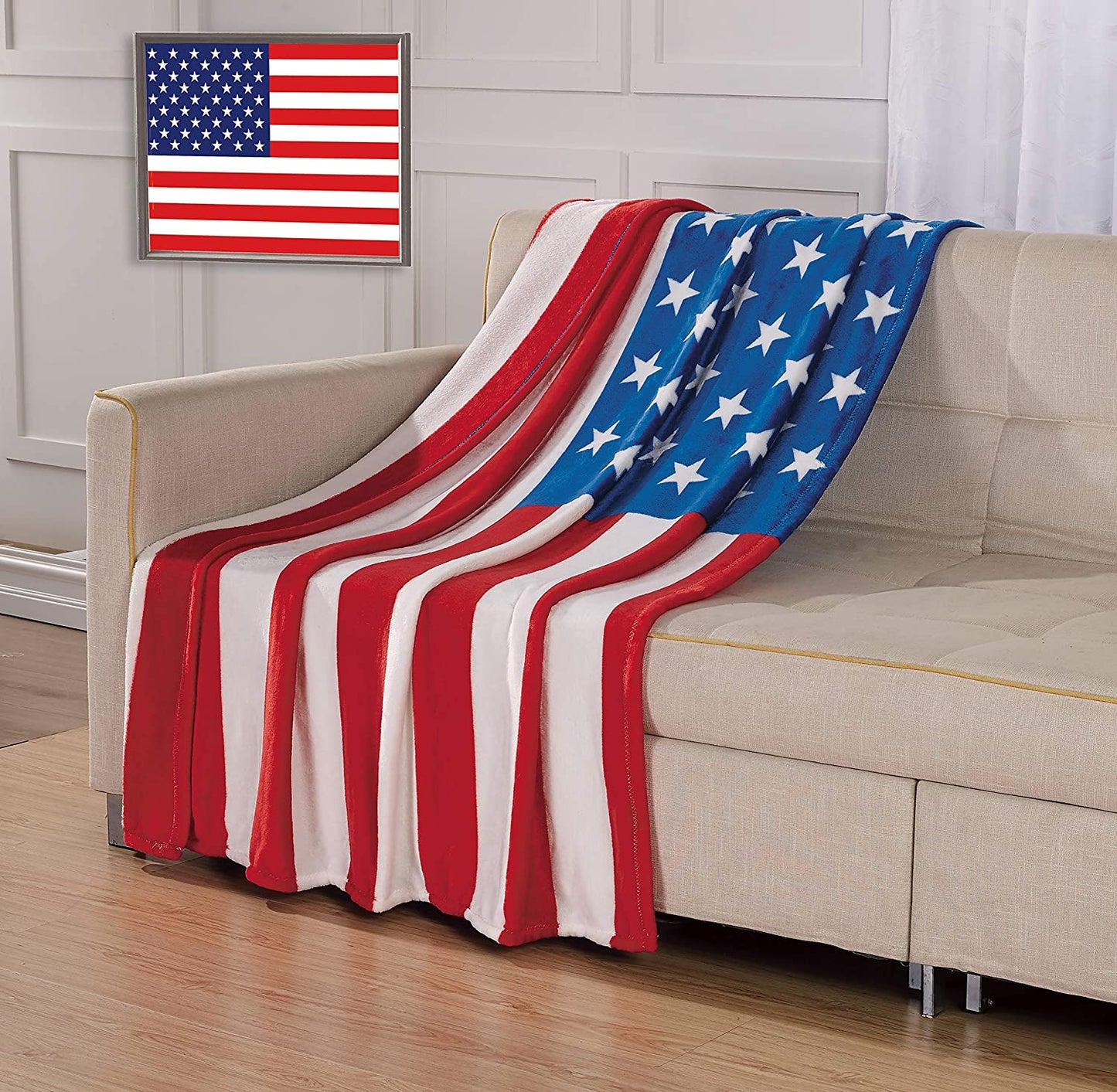 FAITH, HOPE, LOVE HOME DÉCOR American Flag Oversized 50" x 70" Throw Blanket