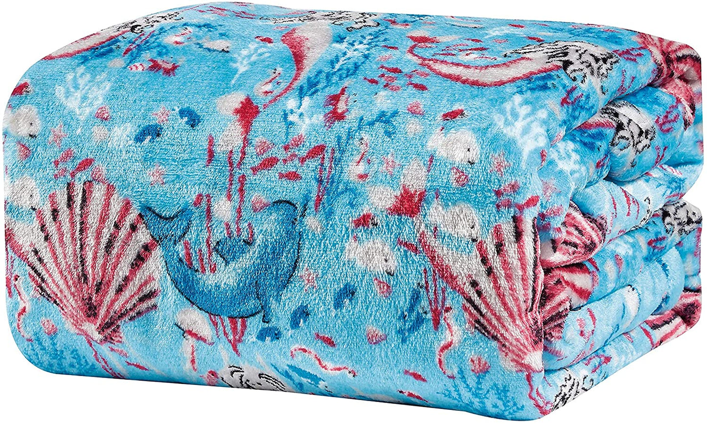 Décor&More Under The Sea Collection Microplush Throw Blanket (50" x 60") - Mermaid Paradise