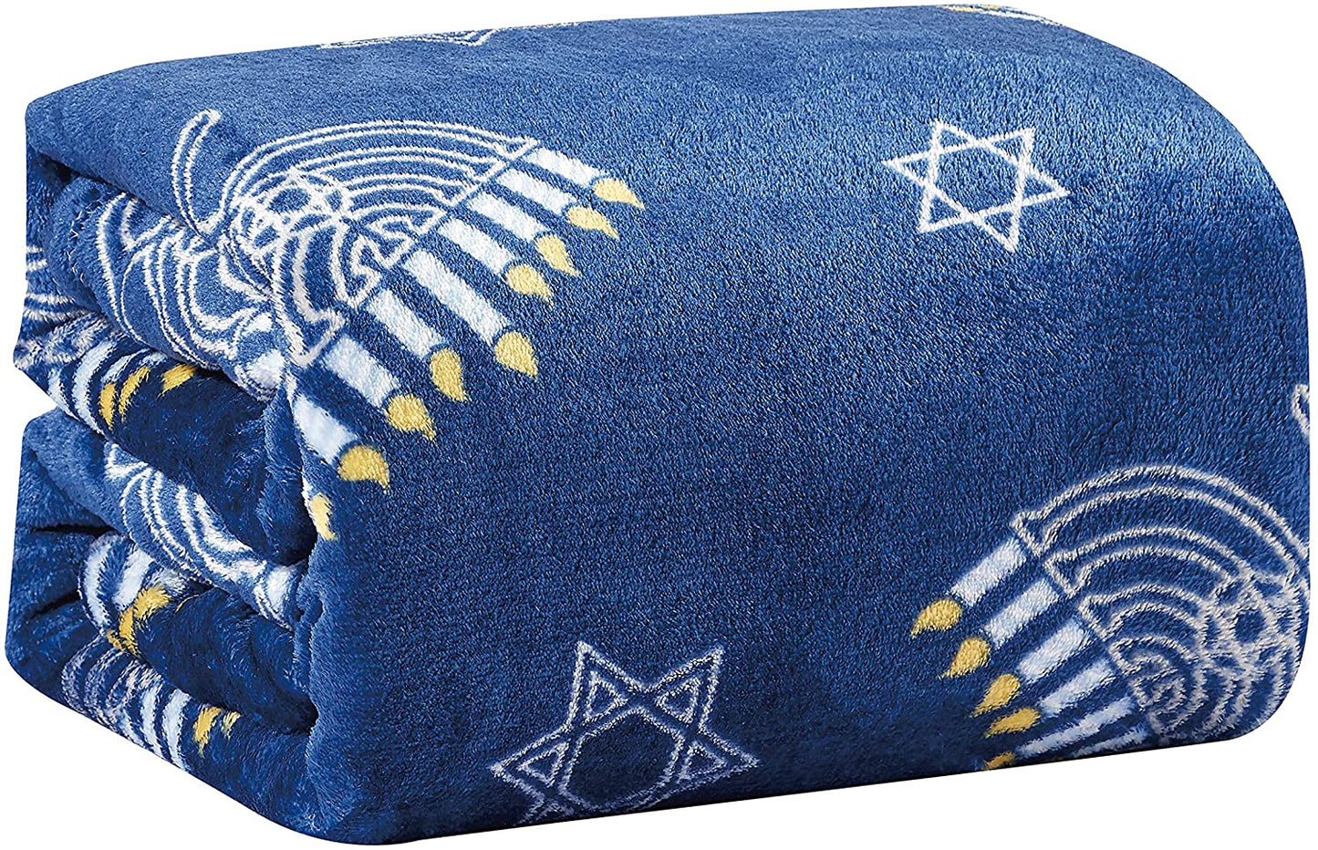 Décor&More Maccabbee Collection Microplush Holiday Throw Blanket (60" x 50") - Hanukkah Menorah