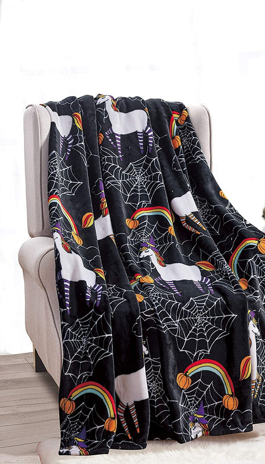 Decor&More Microplush Throw Blanket (50" x 60") - Rainbow Spider Horse