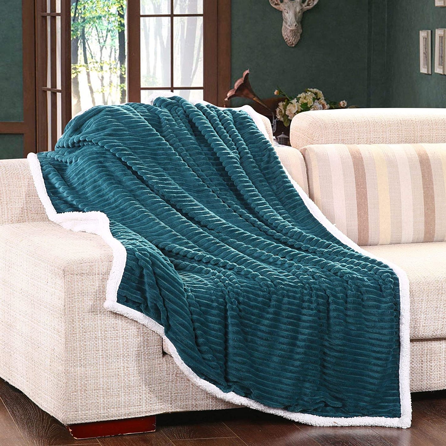 Décor&More Home Essentials Corduroy Sherpa Throw