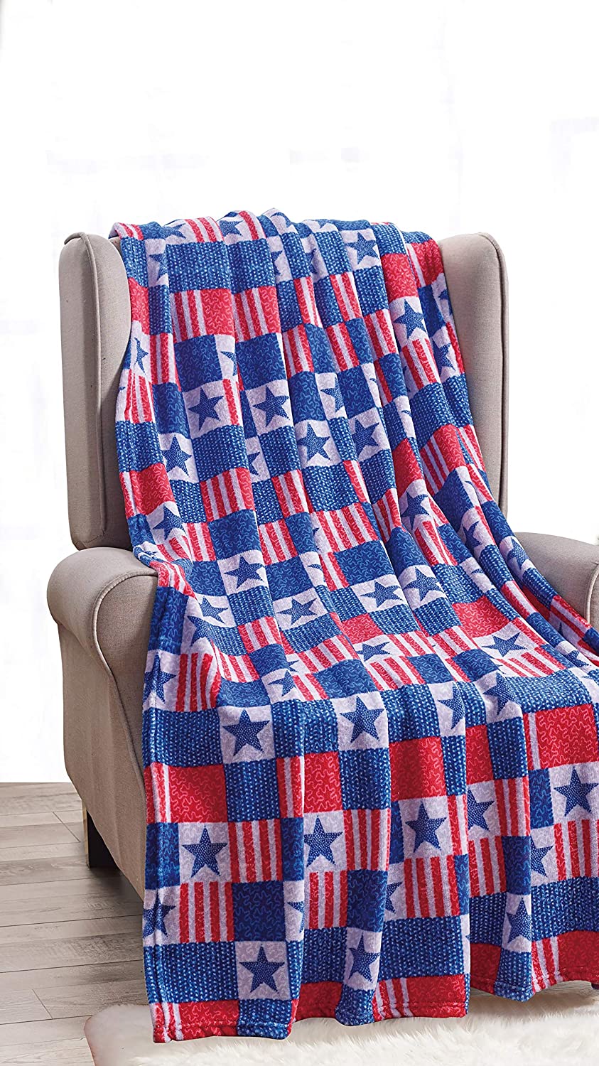 Décor&More American Pride Collection Microplush Throw Blanket (50" x 60")