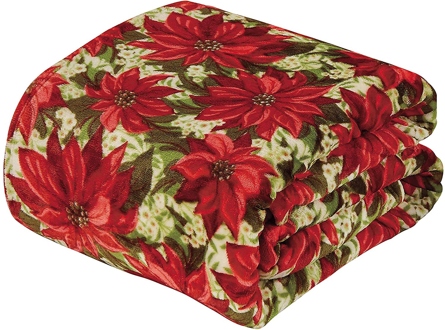 Décor&More Home Essentials Christmas Throw (50" x 60") - Poinsettia