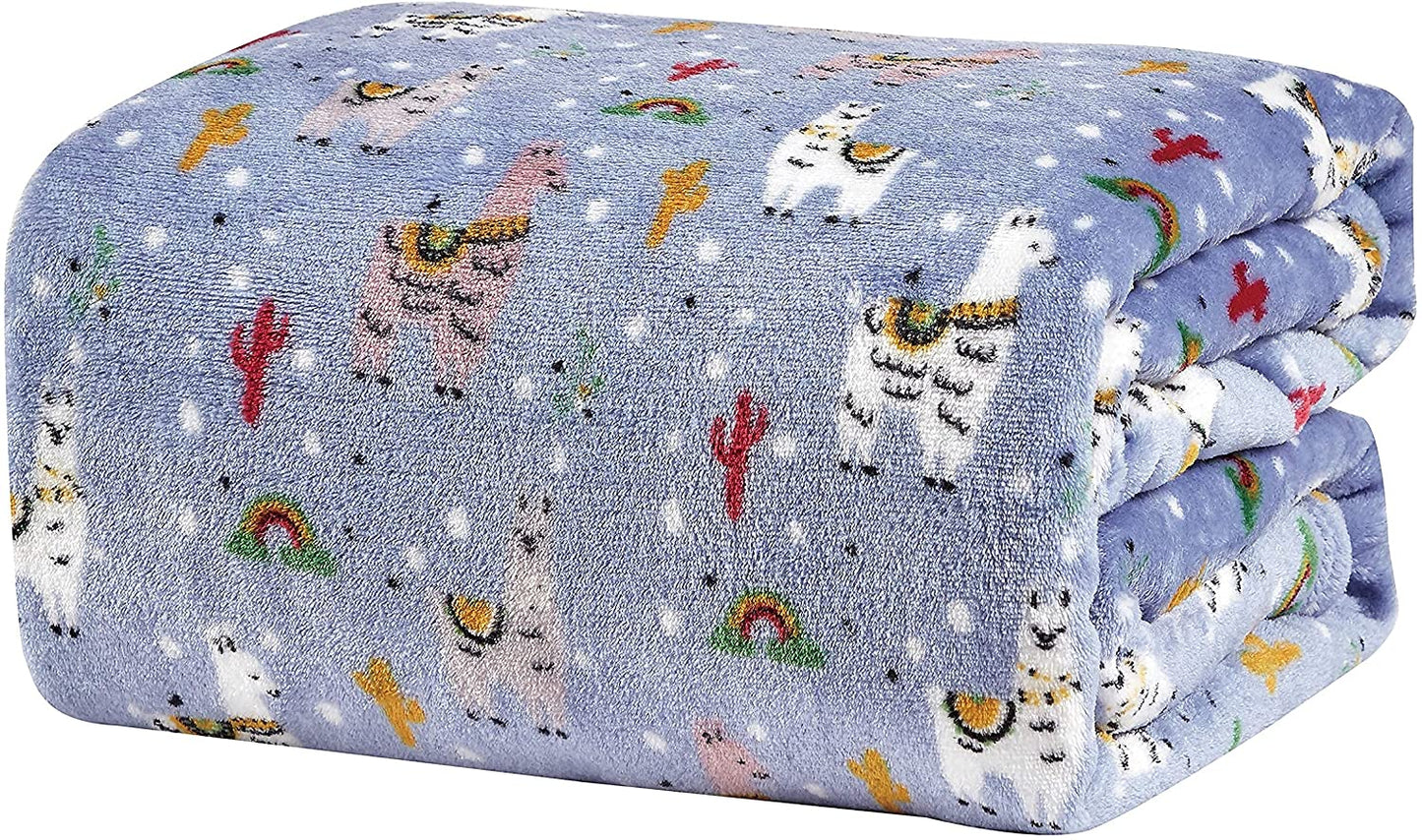 Décor&More Whimsy Collection Microplush Llama Blanket (50" x 60") - Llama Llama Throw Blanket